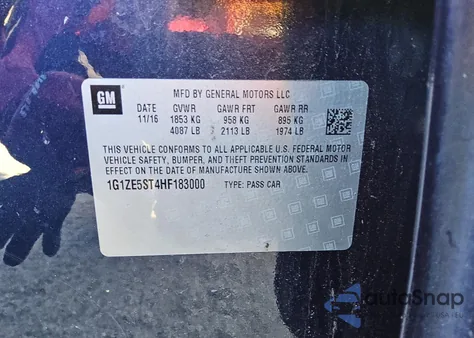 2017 Chevrolet Malibu Lt from USA, damaged, VIN 1G1ZE5ST4HF183000